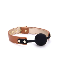 BLAZE ELITE BALL GAG COGNAC VEGAN LEATHER