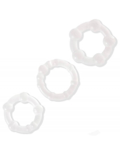 Beaded Cockring Set. Clear