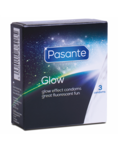 Kondoomid Pasante Glow pimedas helendavad 3 tk