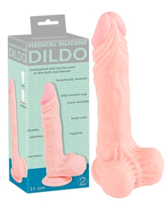 Naturaalne meditsiinilisest silikoonist dildo 21cm | Kirg