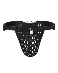 PU Leather Chastity Jock - Black