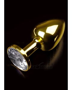 Kuldne metallist anaaltapp valge kiviga S